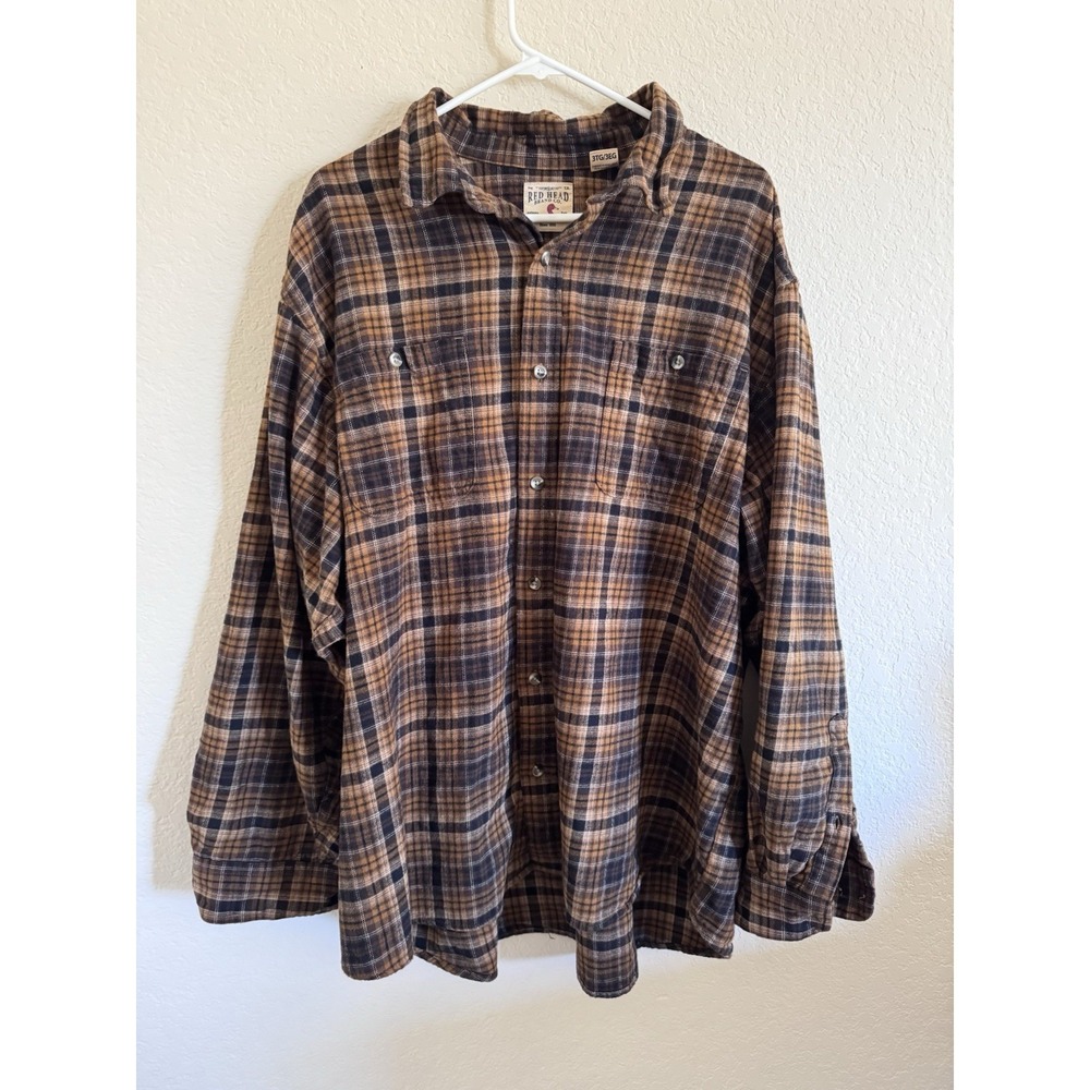 Red‎ Head Brand Mens Flannel Long Sleeve Size 3XL  Yellow Blue